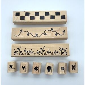 Stampin Up! 2002 Two-Step Stampin' Border Builders Set of 9 Very Nice Stamps